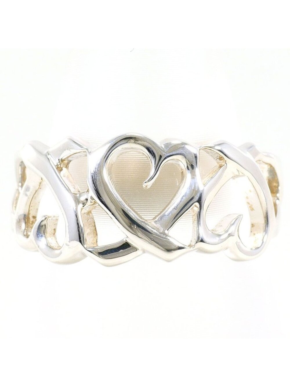 Tiffany & Co Triple Loving Heart 925 Sterling Silver Ring